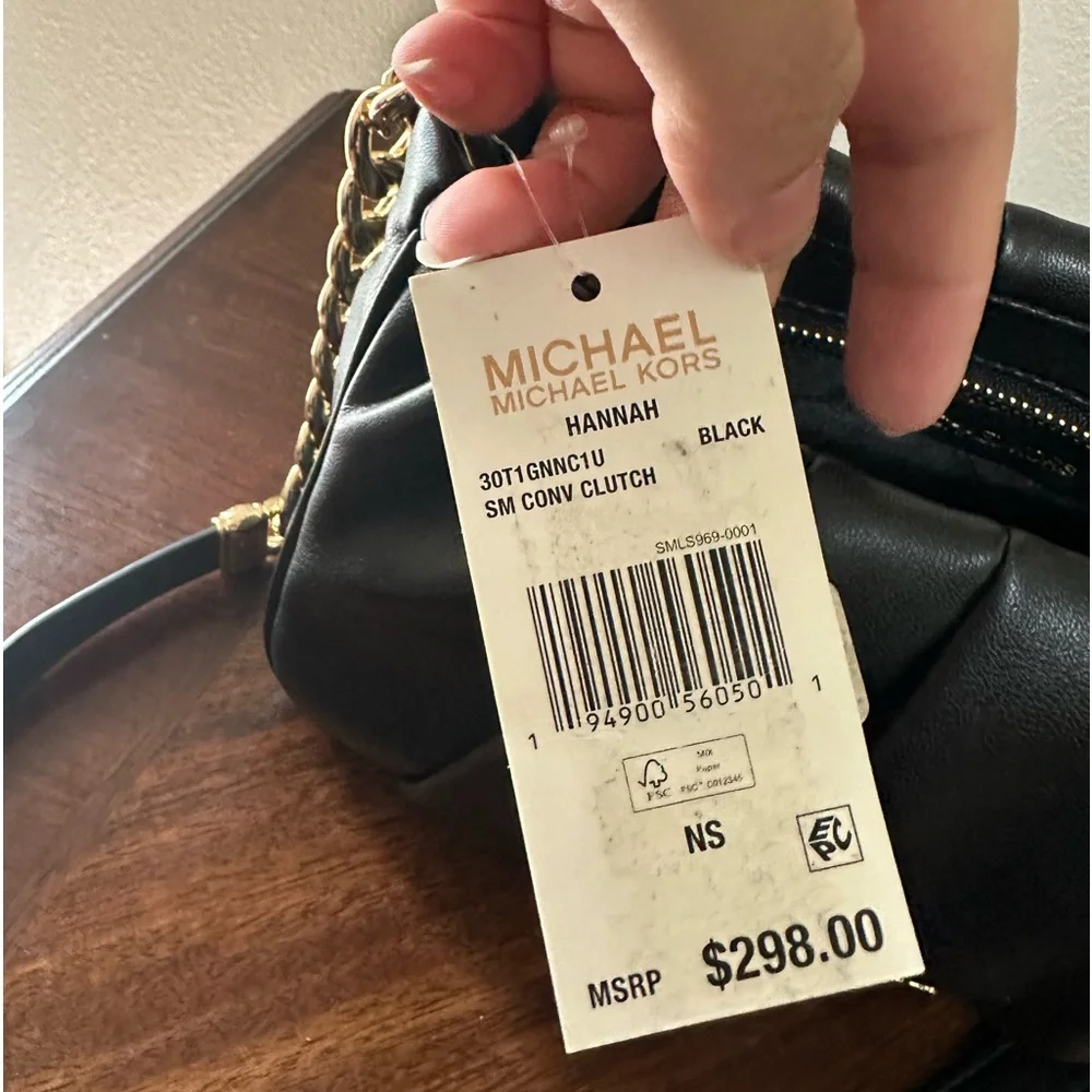 Michael Kors Women's Black Hannah Convertible Clutch Bag